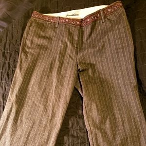 Star City gray pin stripe pants with beaded wasteland sz13